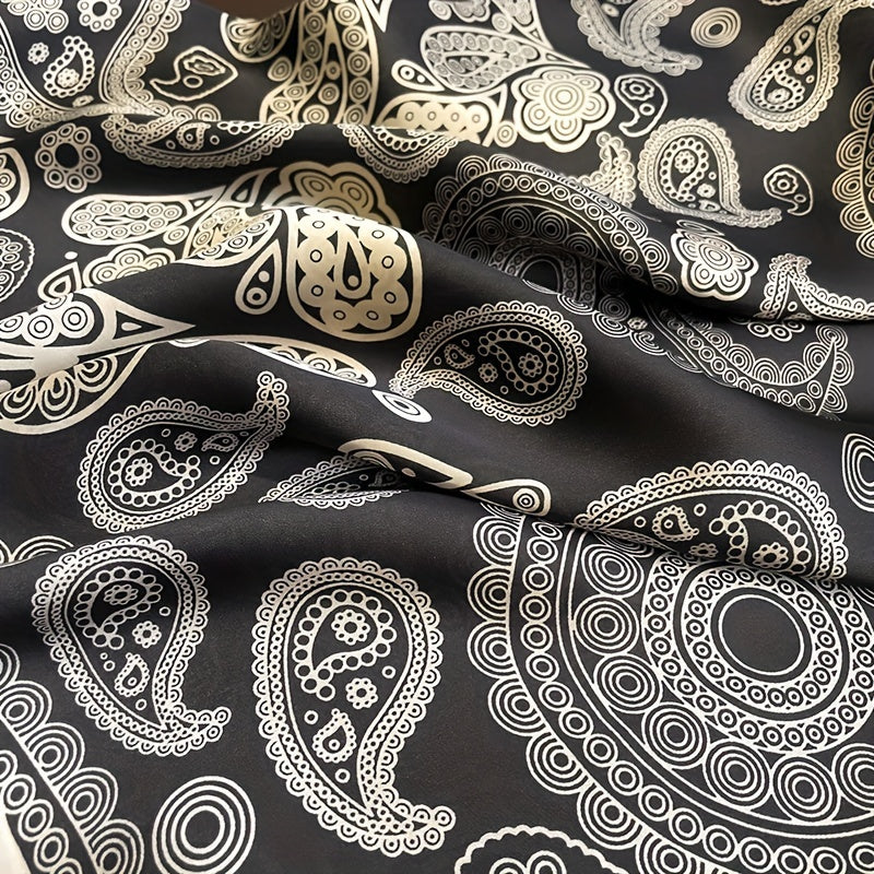 Vintage Paisley Print Scarf Satin Windproof Head Wrap