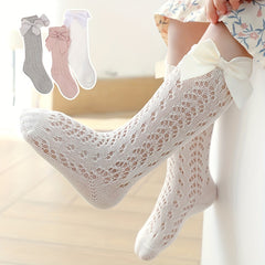 Bow Decor Mesh Socks for Baby Girls