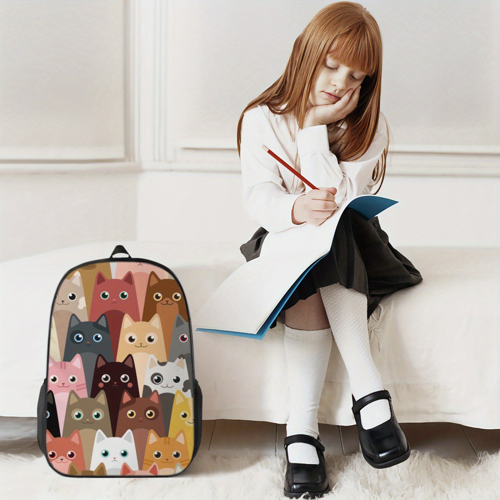 18 cm Graphic Print Bookbags - Lightweight Schoolbags for High School