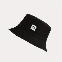 1pc Versatile Bucket Hat Double Sided Smile Face Cow Pattern Sun Hat