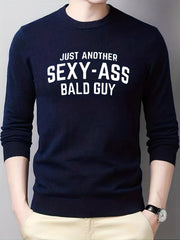 Funny Slogan Sexy Ass Print Men's Knitted Sweater Fall Winter