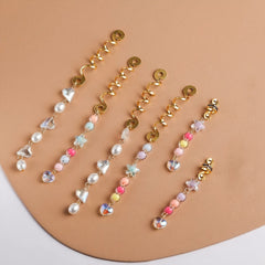 6pcs Colorful Faux Pearl Hair Jewelry For Braids Tassels Dreadlock Rings Charm