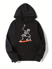 Letter Skeleton Dinosaur Print Boys Hoodie Sweatshirt