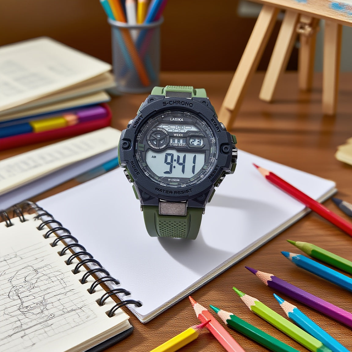 Boys' Sports Watch with Alarm Clock Luminous Timer