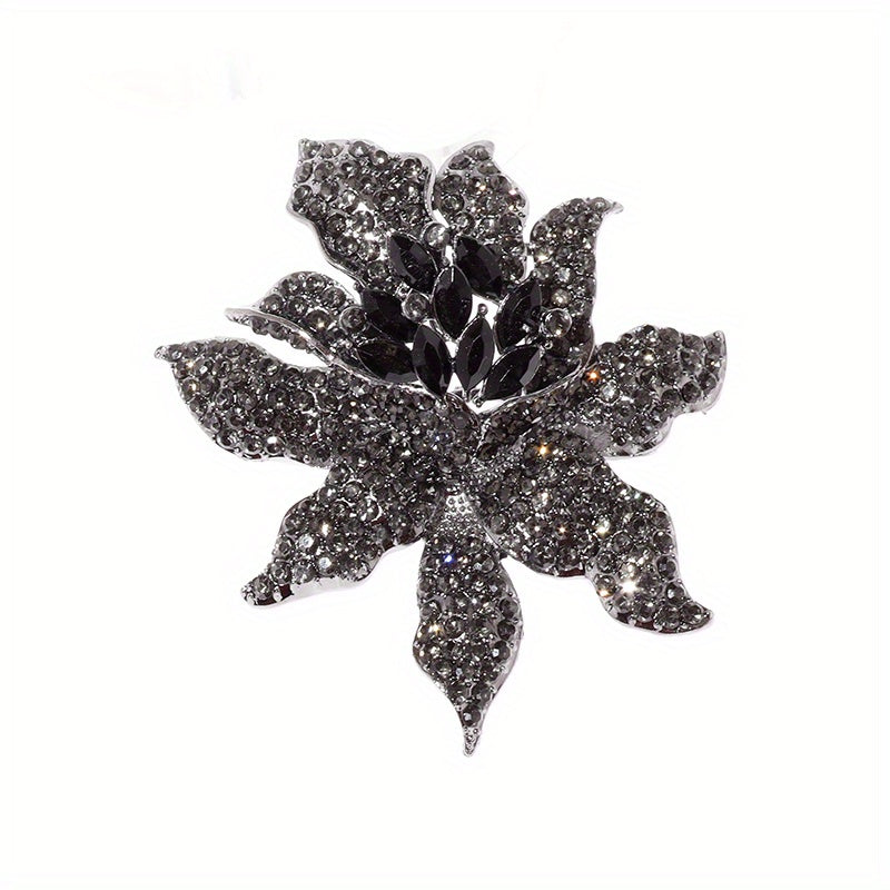 Rhinestone Inlaid Seagrass Brooch Party Banquet Dress Jewelry