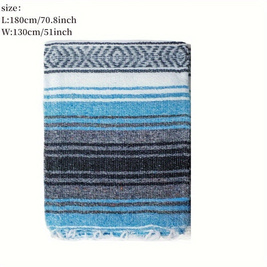 Handwoven Mexican Blanket for Yoga Picnic Camping Equestrian Saddle