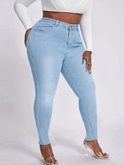  Button Up High Waist Skinny Jeans