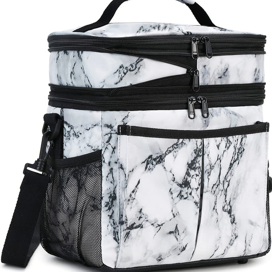 Marble Pattern Picnic Bag Large Capacity Insulation Bag