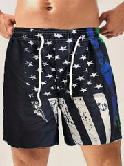US National Flag Quick Dry Hawaiian Board Shorts Men's Swim Trunks