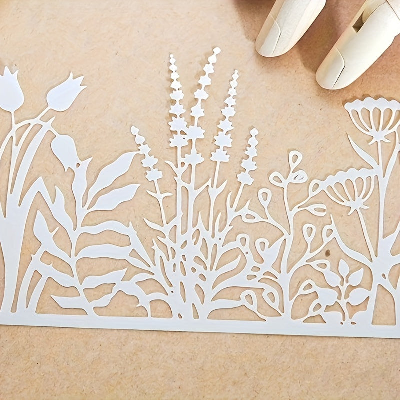 1pc Grass Bushes Plastic Templates DIY Scrapbooking Stencil