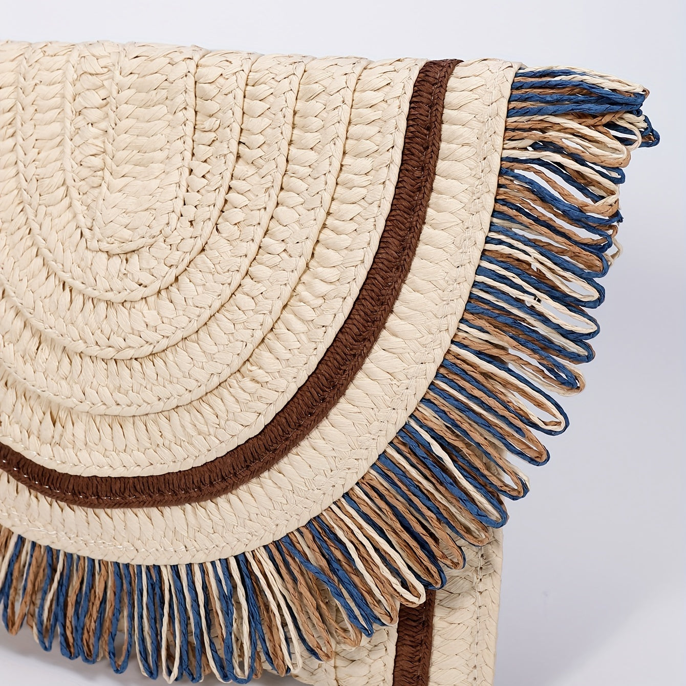 Minimalist Straw Square Bag Clutch Wallet Tassel Purse