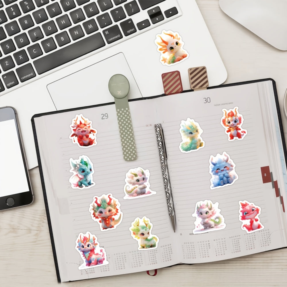 60pcs Dragon Vinyl Sticker Pack in Mixed Colors