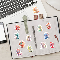 60pcs Dragon Vinyl Sticker Pack in Mixed Colors