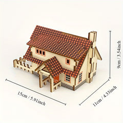 Wooden 3D Jigsaw Puzzle Cabin Model DIY Handcraft Kit Educational Kit