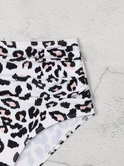 Leopard Print High Stretch Bikini Bottom High Waist Sexy Style Beachwear