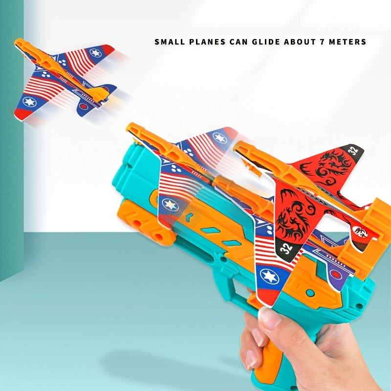 Ejection Aircraft Gun Foam Paper Glider Launcher Toy