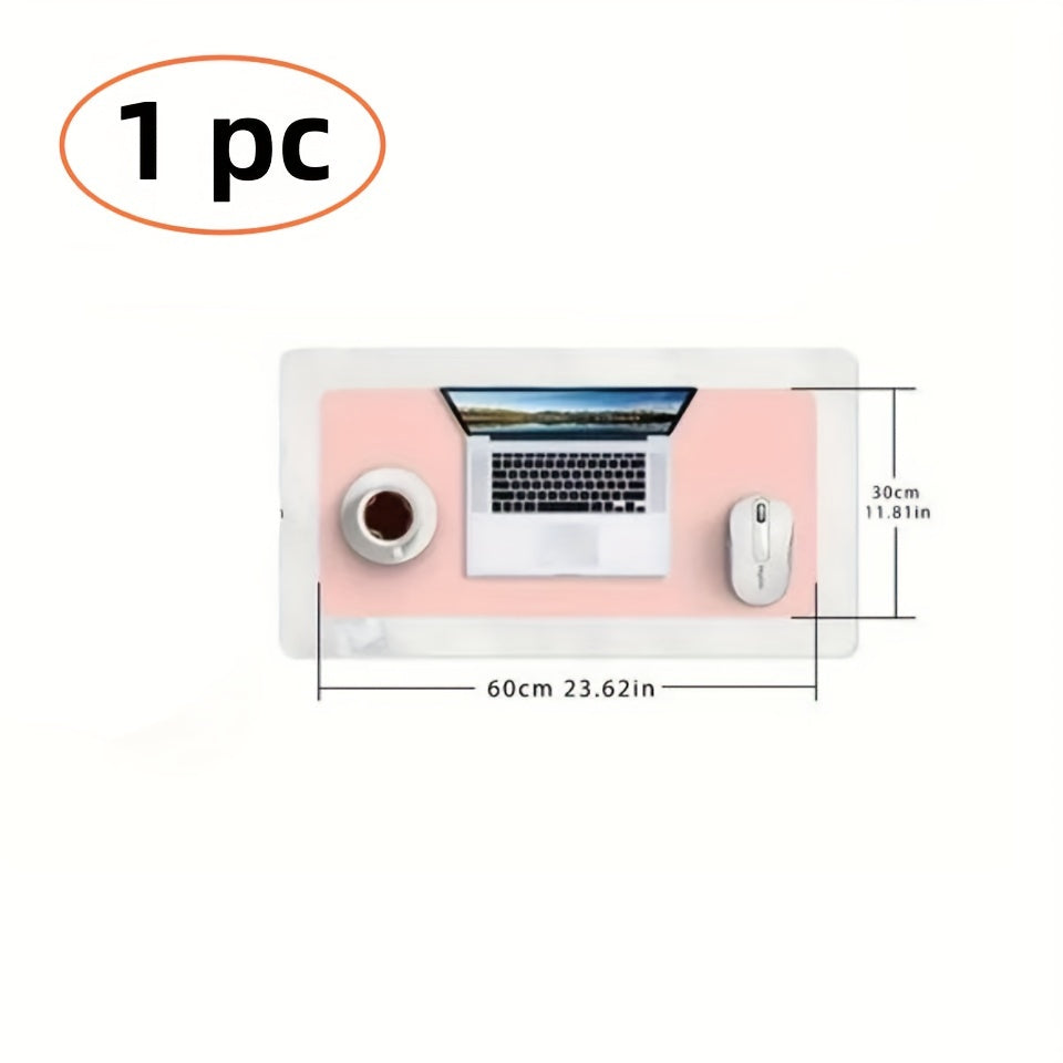 Pink Waterproof Desk Mat Protector Non-slip Mouse Pad Polyurethane Leather