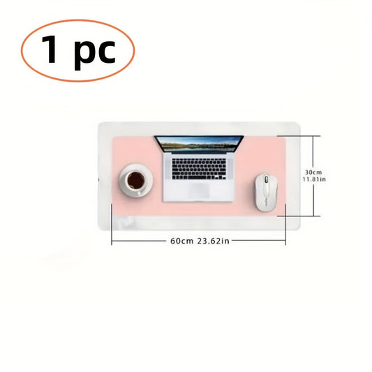 Pink Waterproof Desk Mat Protector Non-slip Mouse Pad Polyurethane Leather