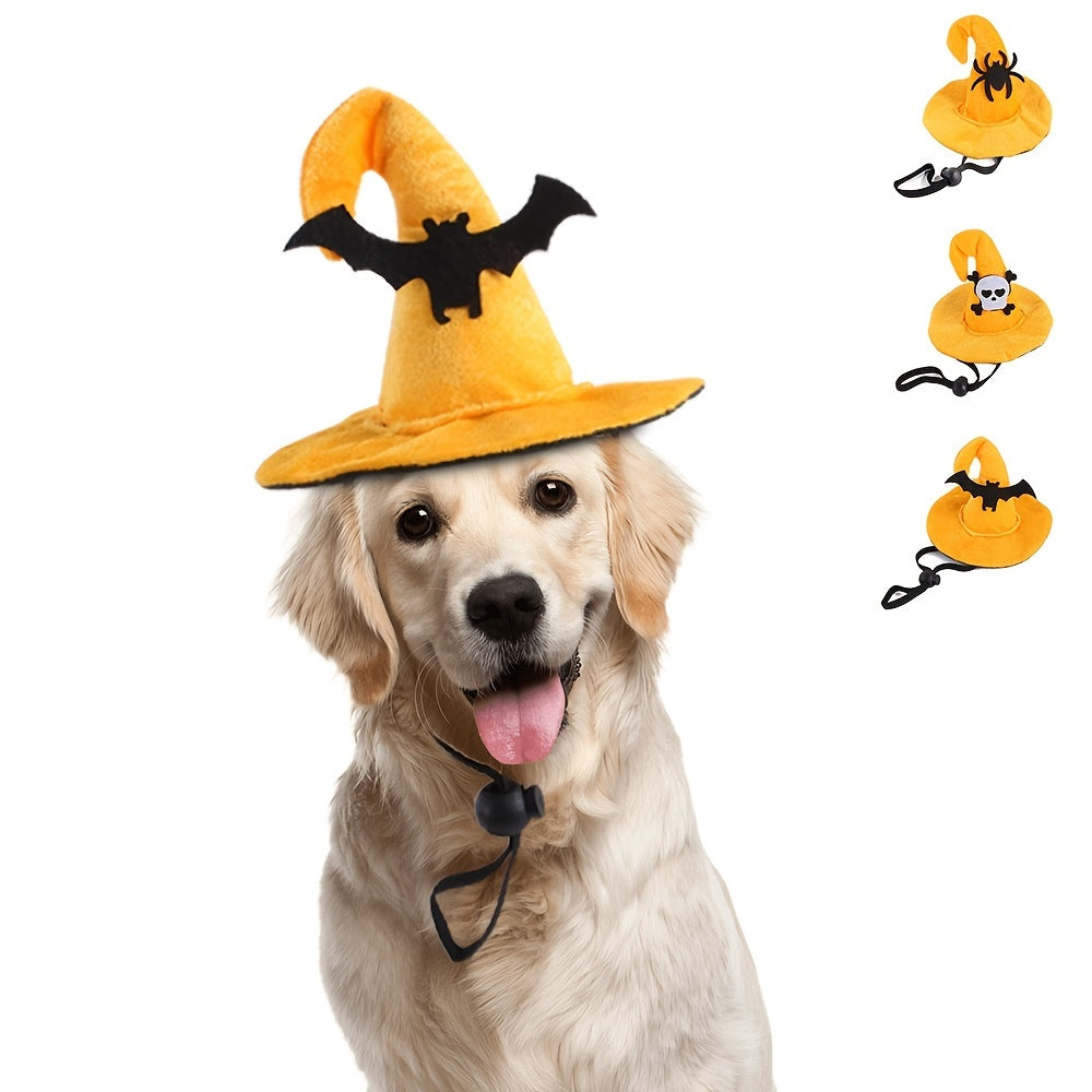 Pet Halloween Witch Hat with Spider Pattern Costume for Cats & Dogs