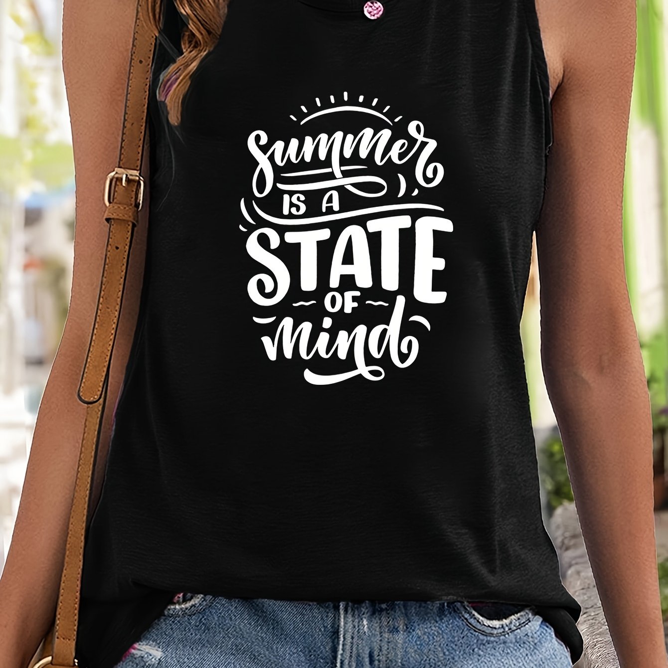 Sleeveless Sports Vest Round Neck Stretchy Casual Top
