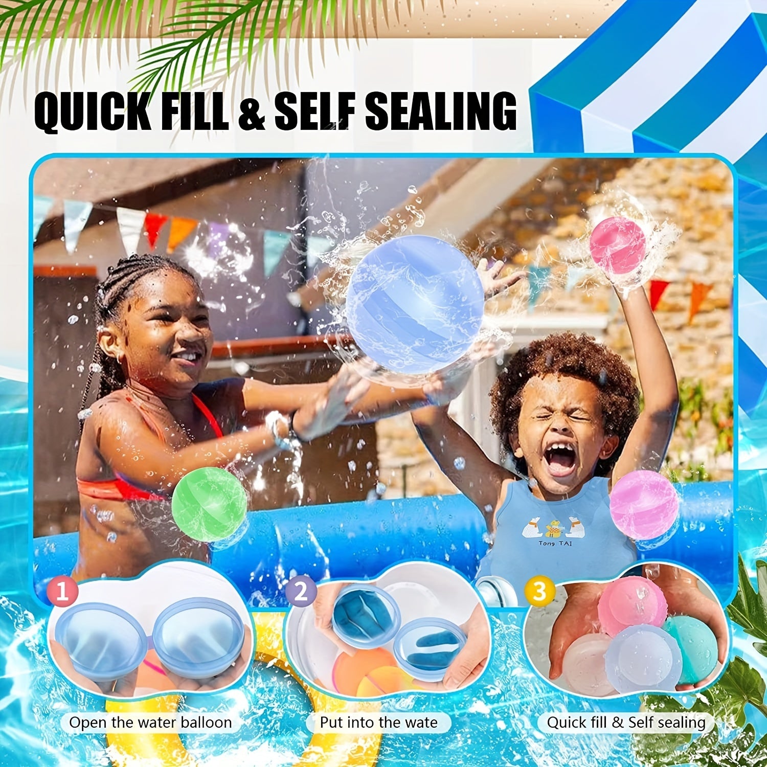 Silicone Sealing Water Balloons Quick Fill Summer Water Toys No Hurt Jelly Balls