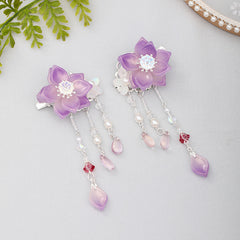 Chinese Tassel Flower Hair Clips Hanfu Hair Accessories 1pair