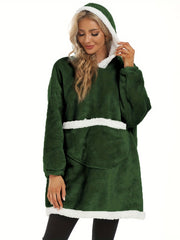 Cozy Flannel Hooded Lounge Robe with Pockets