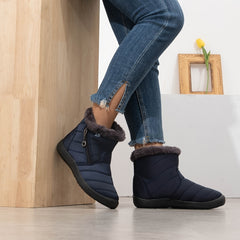 Fur Lined Thermal Winter Boots Side Zipper Warm Snow Boots
