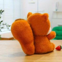 Squirrel Plush Toy Doll Soft Orange Stuffed Animal for Kids' Birthdays