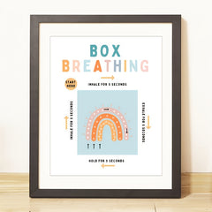 Square Breathing Poster for Therapy Office Decor