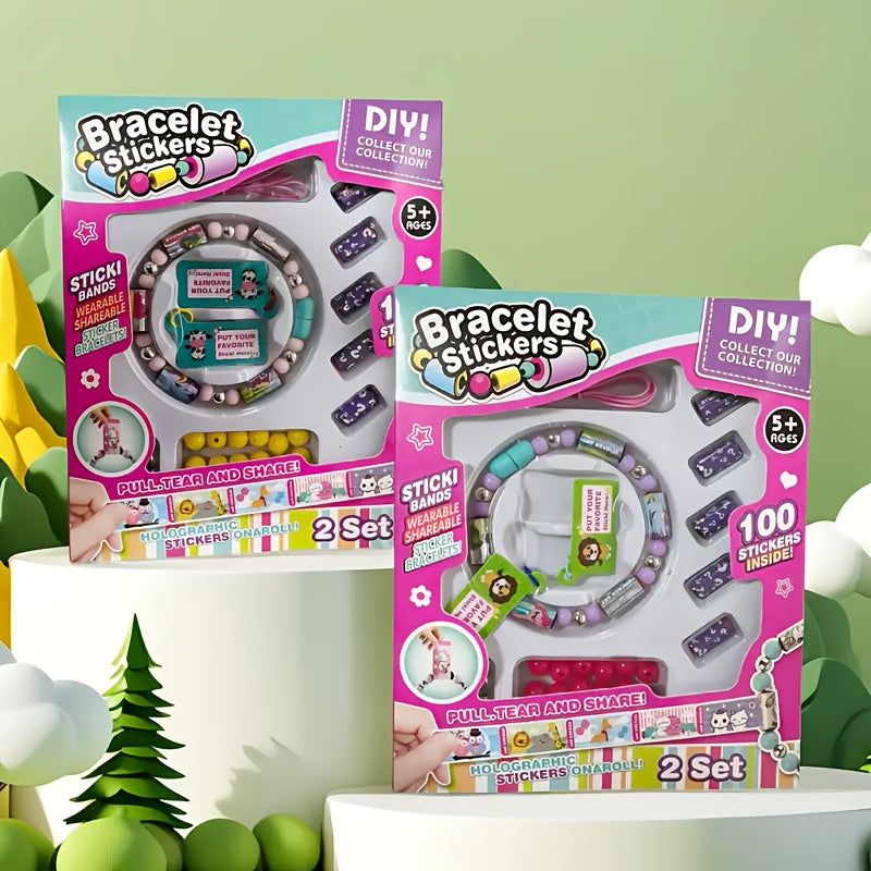 Sticker Bracelet with 100 Mini Stickers Mystery Reveal Roll