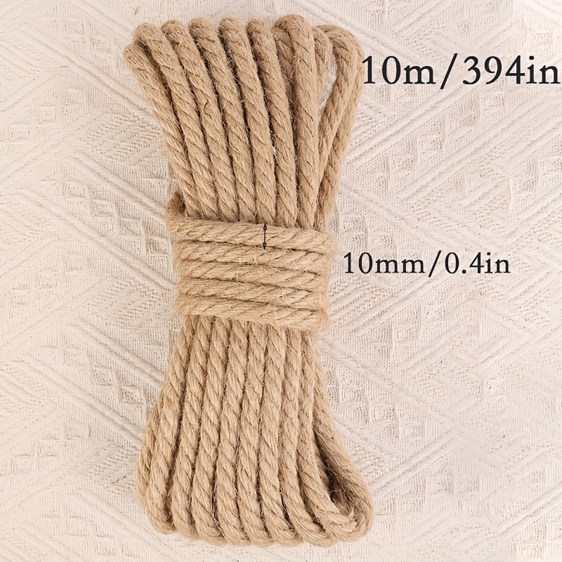 10m Jute Hemp Rope for DIY Crafts and Wall Hangings