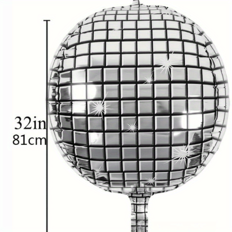 4D Large Silver Disco Balloons for Outdoor Party Decorations