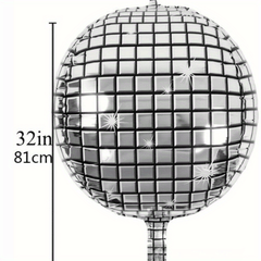 4D Large Silver Disco Balloons for Outdoor Party Decorations