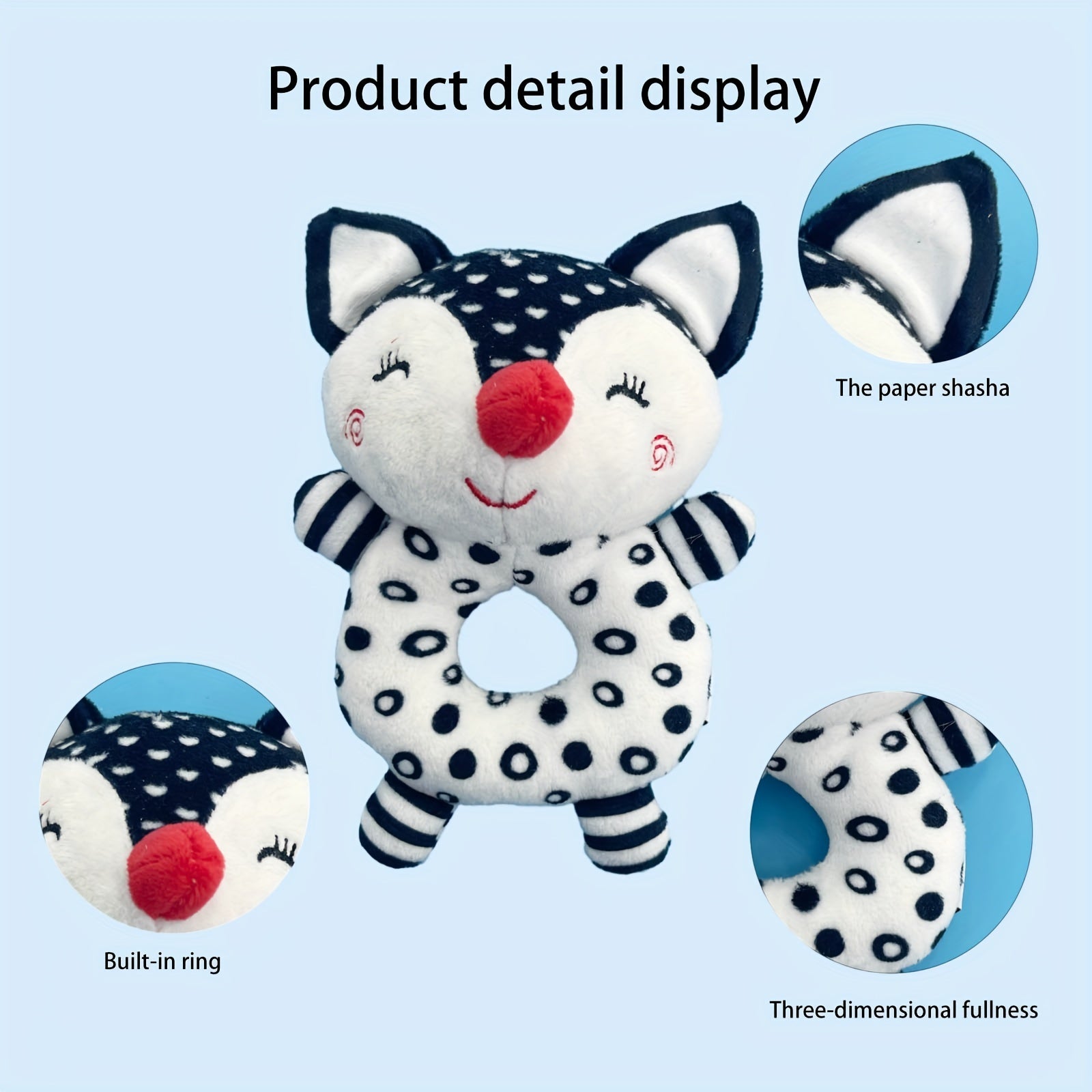 Newborn Baby Rattle Toy Ring 0-1 Year Old Fox Ele