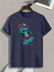 Skateboarding Print Men's Graphic T-shirt for Summer