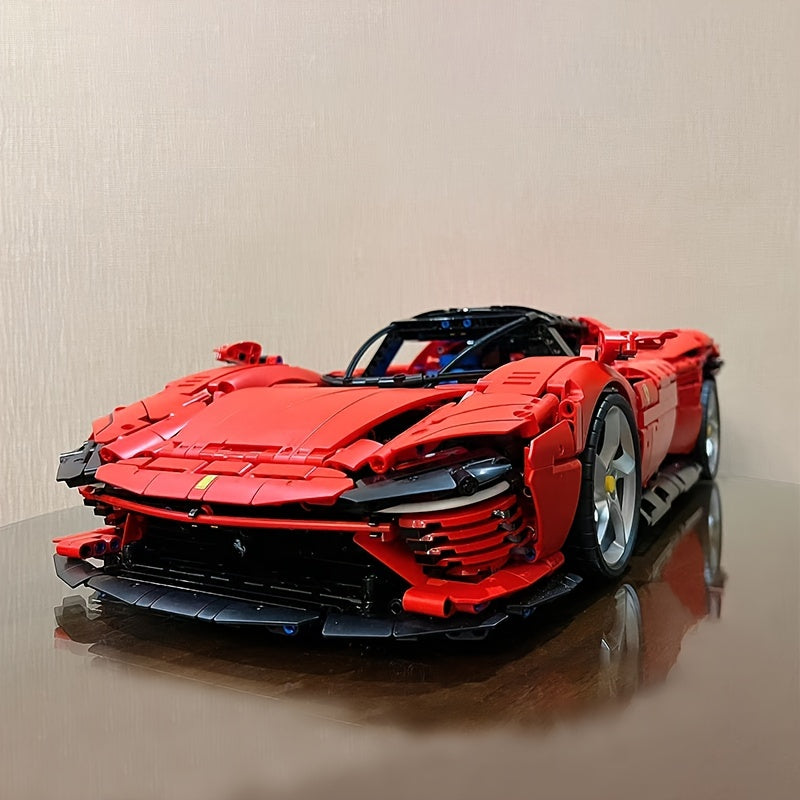 3778pcs Technicial Red Racing Car Building Blocks 1 8 SP3 Supercar Model