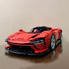 3778pcs Technicial Red Racing Car Building Blocks 1 8 SP3 Supercar Model