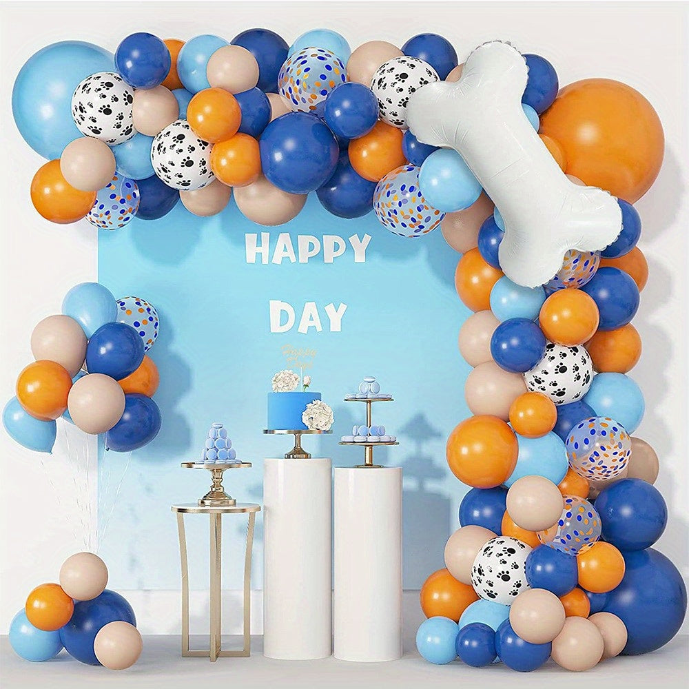 Dog Themed Party Balloons & Orange Dog Claw and Bone Balloon Decoration
