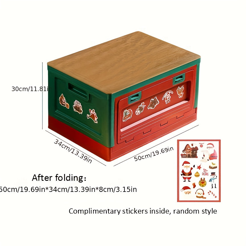 Christmas Storage Box Handles Stackable Basket Durable Container