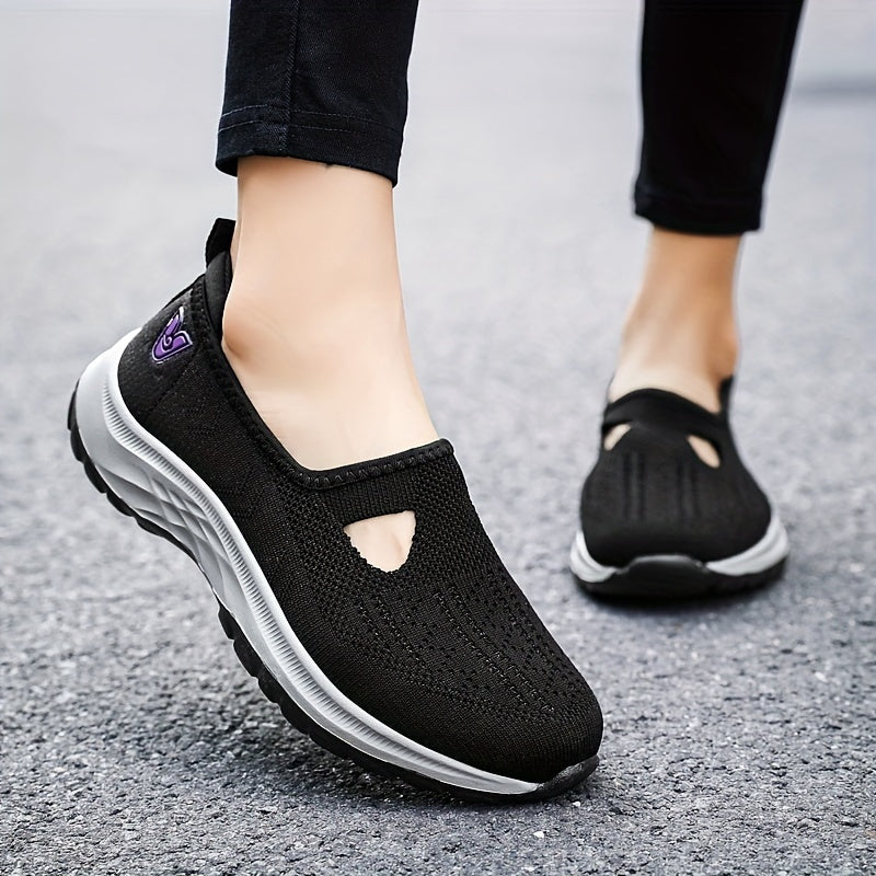 Women's Cutout Slip on Walking Shoes Sporty Running Shoes
