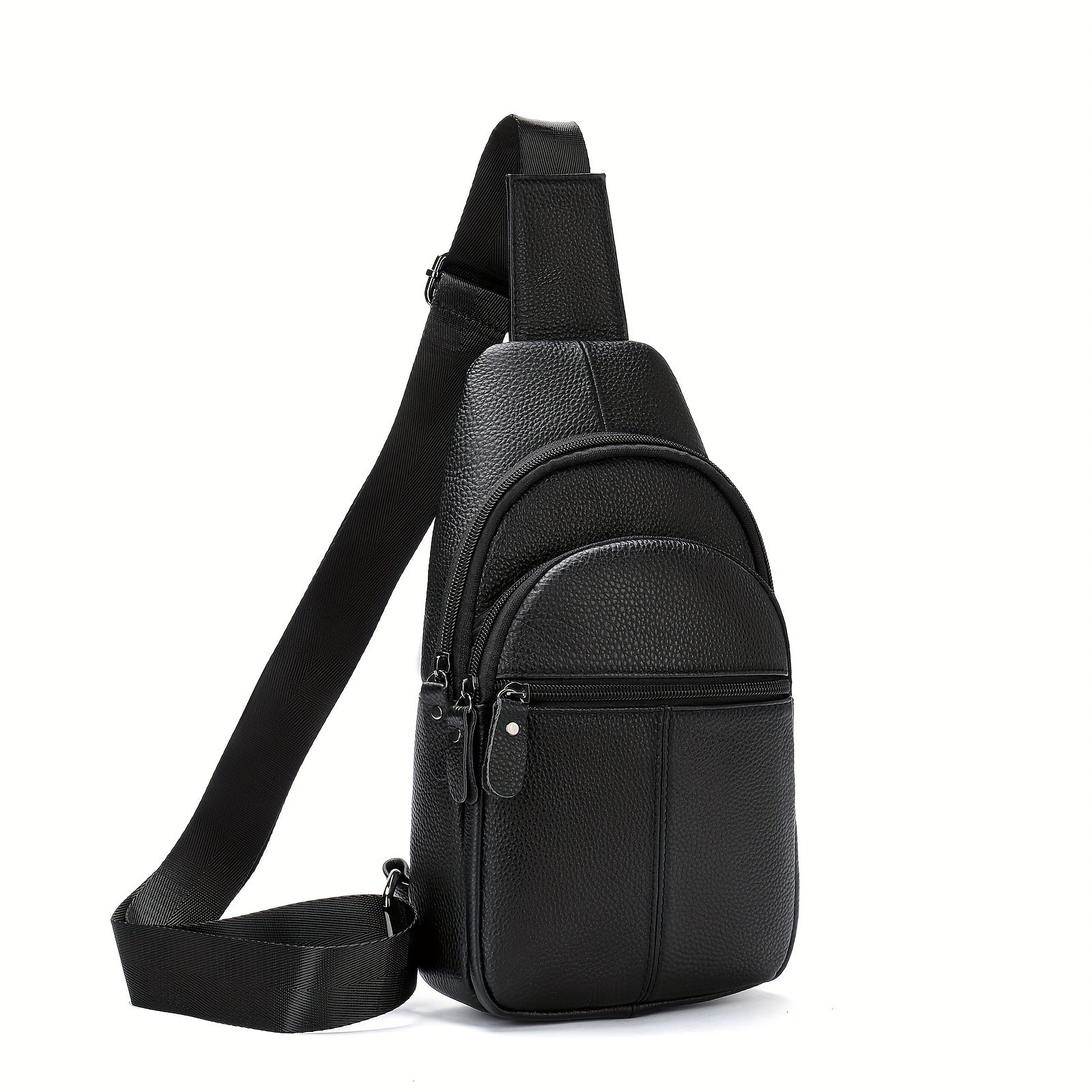 Men's High Leather Chest Bag for Mobile Phone