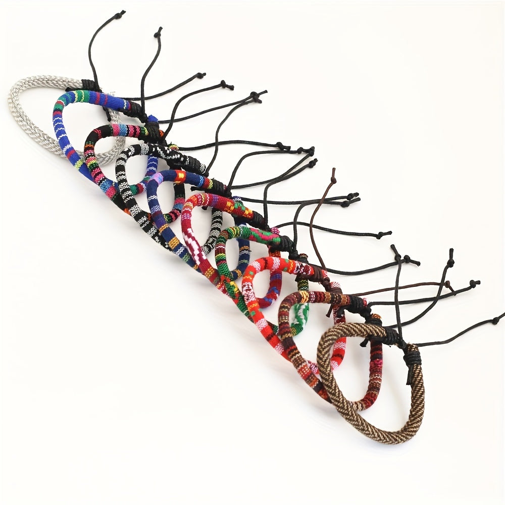 Ethnic Style Pattern Printing Woven Bracelet Men's Novelty Casual Gift Jewelry