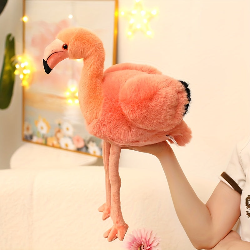45cm Bright Pink Flamingo Plush Toy with Yellow Beak, Kids Room Decor Gift