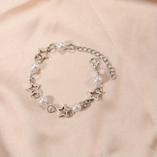 Star & Pearl Beaded Bracelet for Girls