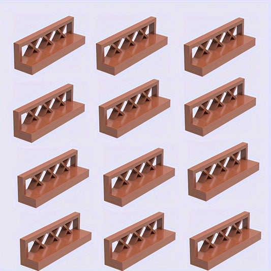 12-Piece Farm and Garden Building Blocks Set with Bridge and Fence