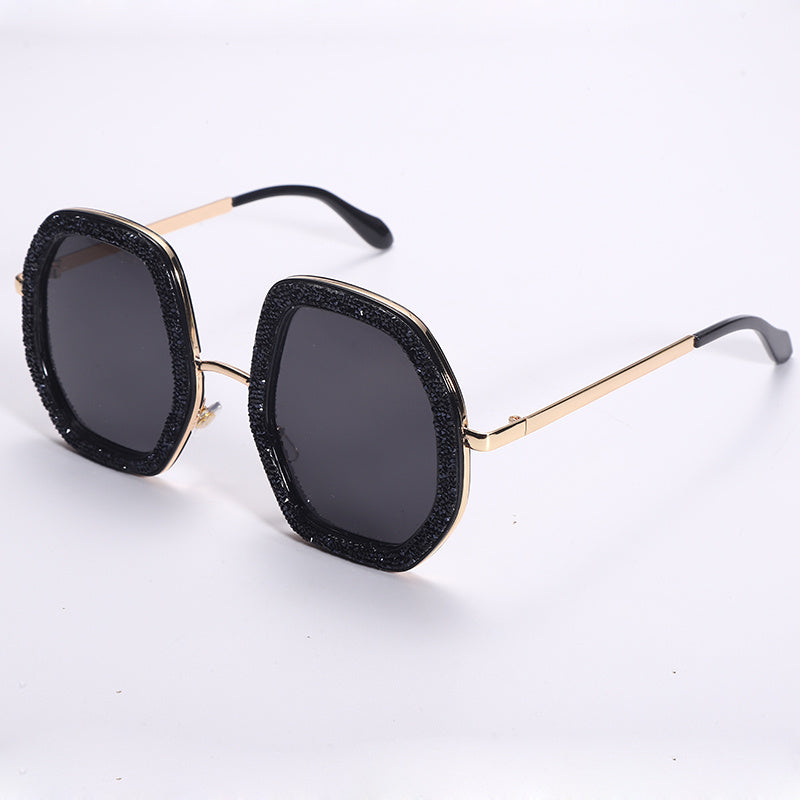 Oversized Rhinestone Crystal Sunglasses UV400 Shades Eyewear
