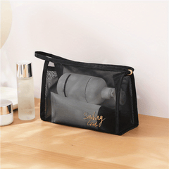 Portable Clear Mesh Makeup Pouch for Travel