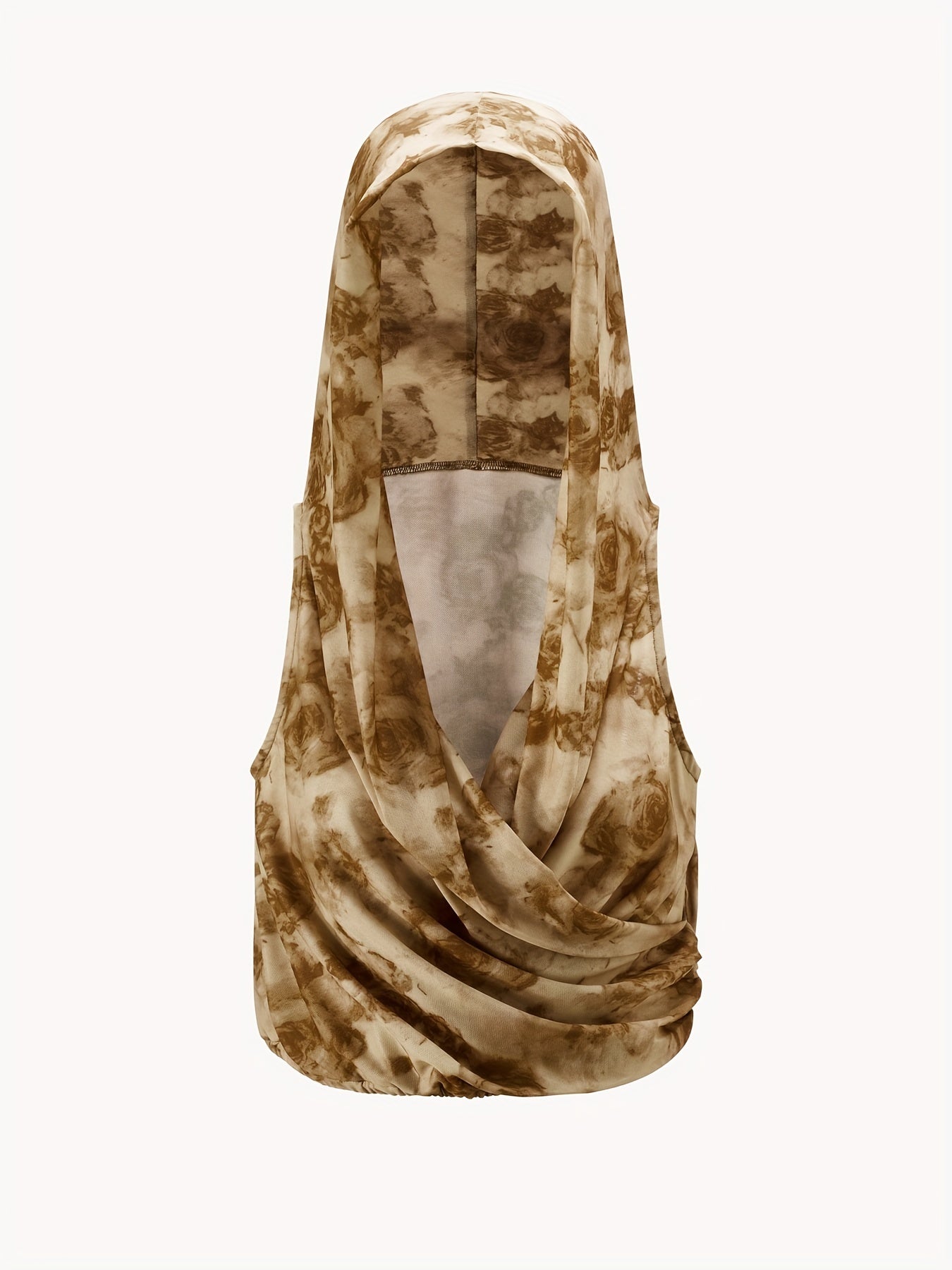 Grunge Rose Sleeveless Hoodie Y2K Surplice Crop Top