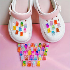 50pcs Mini Candy Bear Shoe Charms DIY Shoes Accessories Girls Boys
